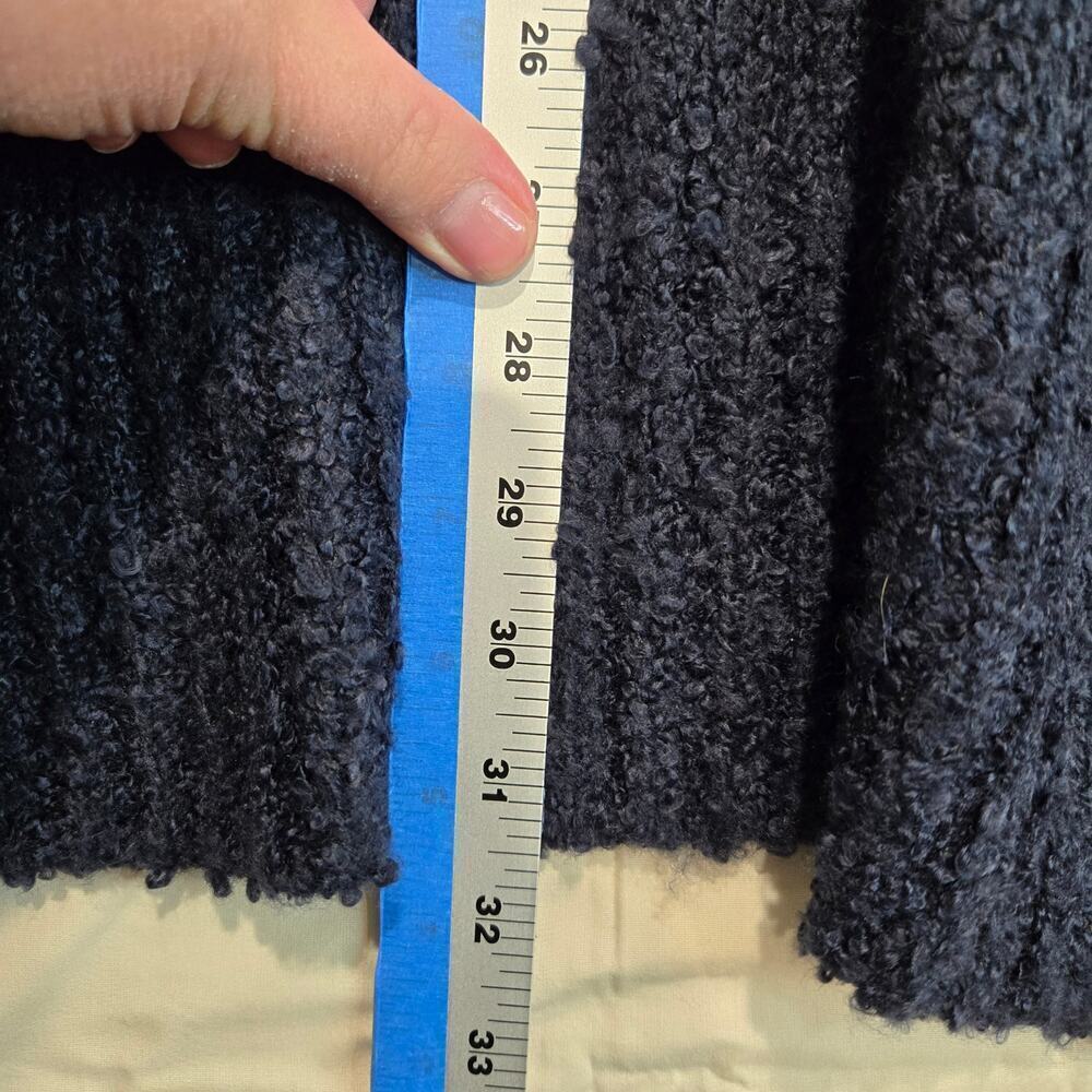 LOFT Open Front Sleeveless Cardigan Sweater Dark Blue Sz L Minimalist Comfy - Picture 9 of 10